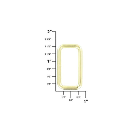 1 1/4" Shiny Brass Plate, Split Rectangular Ring, Steel, #C-25-1-1-4BP