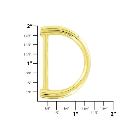 1 1/2" Shiny Gold, D-Ring Handle Loop, Zinc Alloy, #P-3166-GOLD