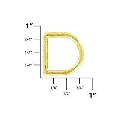 5/8" Shiny Brass, Cast D-Ring, Zinc Alloy, #D-302-BP