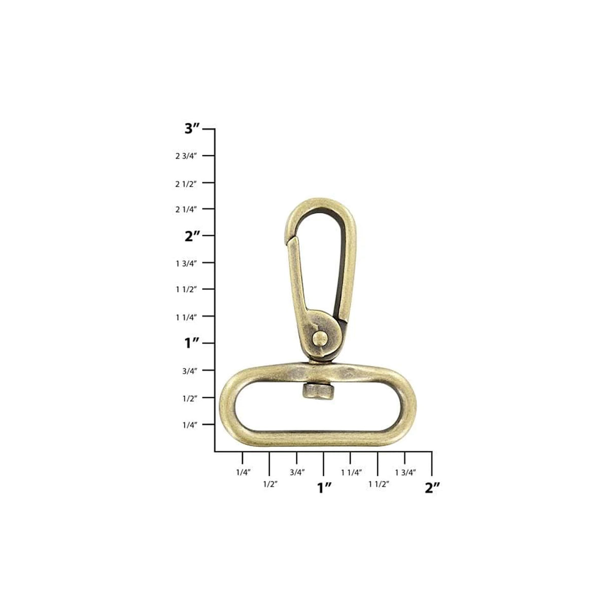 1 1/2" Antique Brass, Lever Swivel Snap Hook, Zinc Alloy, #P-2078-ANTB