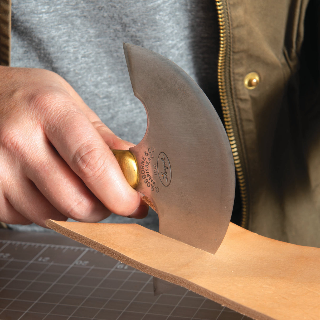 C.S. Osborne Round Head Leather Crafting Knife #70