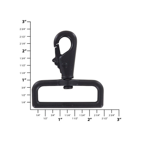 2" Matte Black, Lever Swivel Snap Hook, Zinc Alloy-PK4