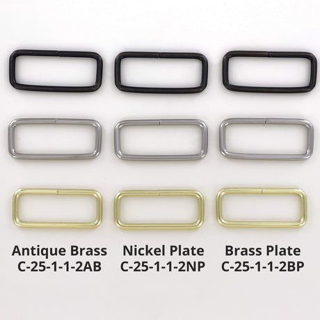 Ohio Travel Bag 1 1/2" Antique Brass Plate, Split Rectangular Ring, Steel, #C-25-1-1-2AB C-25-1-1-2AB