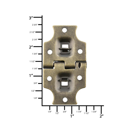 Ohio Travel Bag 1 1/2" Antique Brass, Stop Hinge Plate, Steel, #D-61-ANTB D-61-ANTB