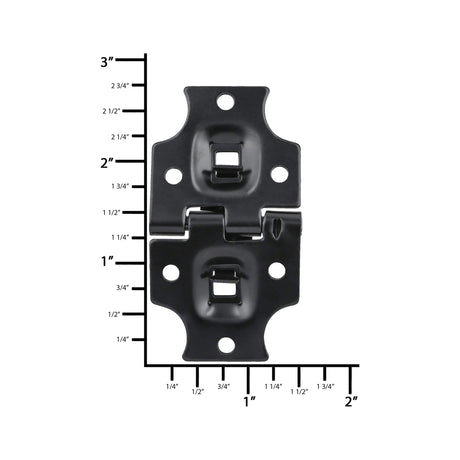 Ohio Travel Bag 1 1/2" Black, Stop Hinge Plate, Steel, #D-61-BLK D-61-BLK