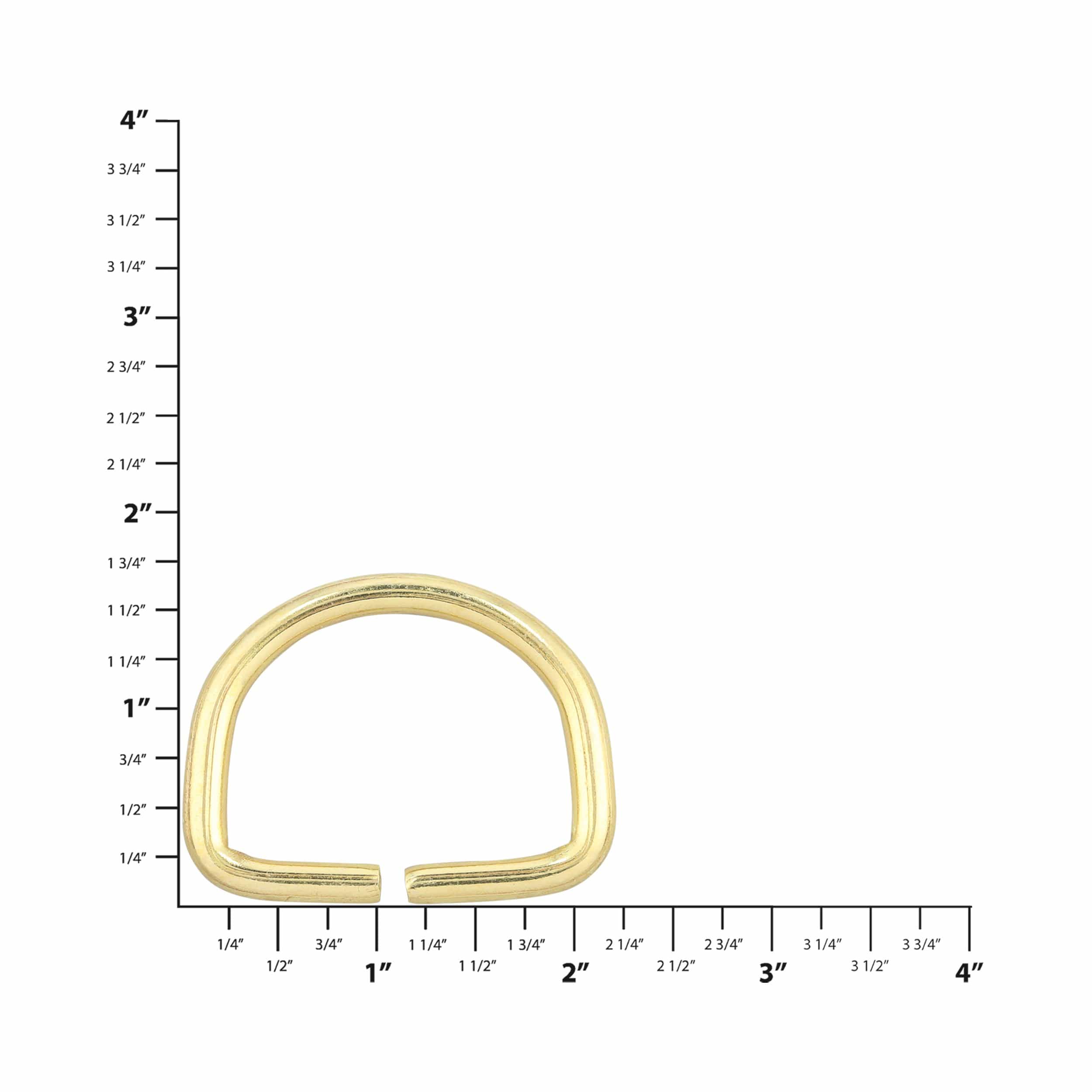 Ohio Travel Bag 1 1/2" Brass, Split D ring, Solid brass, #D-409-SB D-409-SB