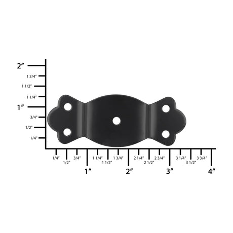Ohio Travel Bag 1 1/4" Black, Round Edge Trunk Handle Loop No Nail, Steel, #G-18-BLK G-18-BLK