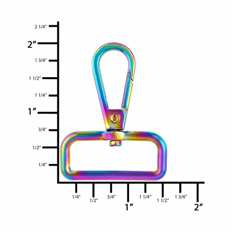 Ohio Travel Bag 1 1/4" Iridescent Rainbow, Lever Swivel Snap, Zinc Alloy, #P-4142-114-IR P-4142-114-IR