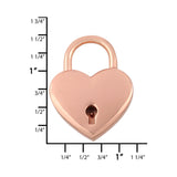 Ohio Travel Bag 1-3/16" Shiny Rose Gold, Heart Padlock With 2 Keys, Zinc Alloy, #L-3380-CPR L-3380-CPR