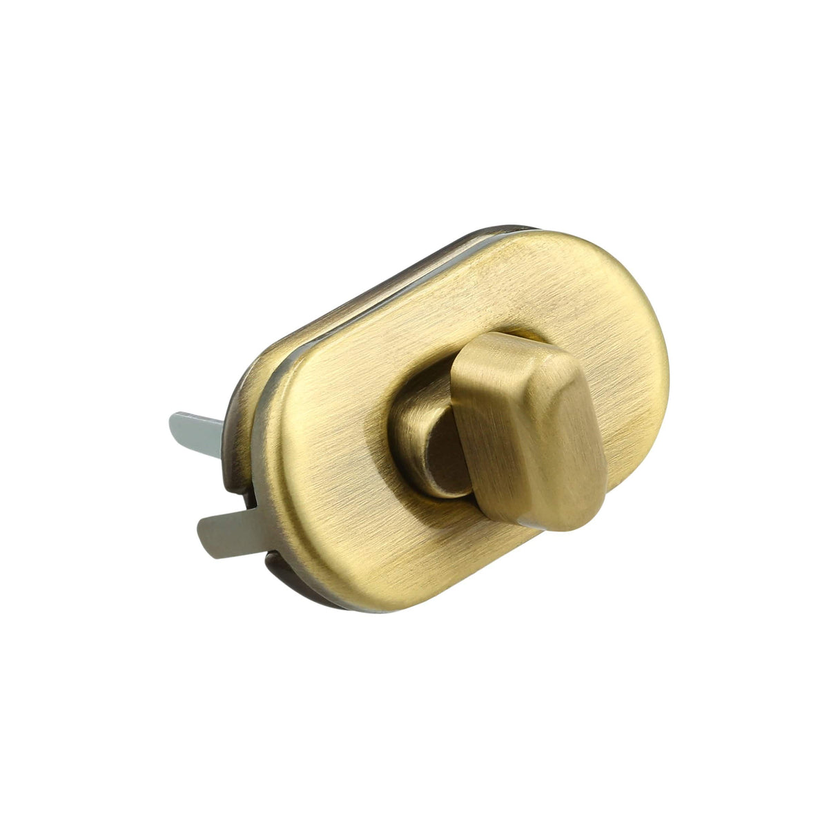 Oval Turn Locks Bag Hardware - 1 3/8 x 3/4 - Antique Brass