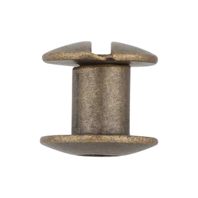 Ohio Travel Bag 1/4" Antique Brass, Open Hole Chicago Screw, Solid Brass, #L-156OH-1-4-ANTB L-156OH-1-4-ANTB