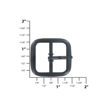 Ohio Travel Bag 1" Black, Center Bar Buckle, Solid Brass, #C-1517-BLK C-1517-BLK