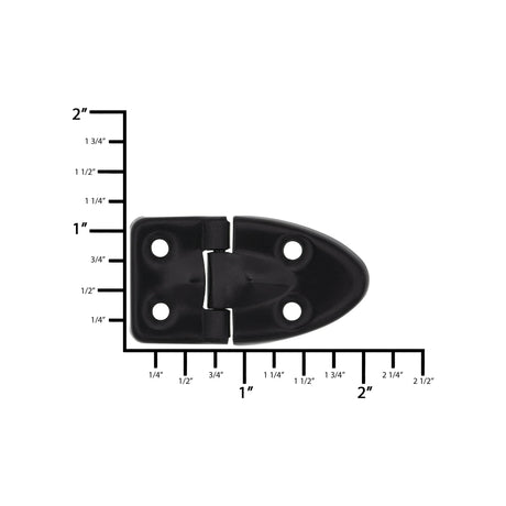 Ohio Travel Bag 1" Black, Stop Hinge, Zinc Alloy, #D-64-BLK D-64-BLK