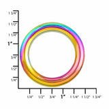 Ohio Travel Bag 1" Iridescent Rainbow, Solid O-Ring, Zinc Alloy, #D-422-25-IR D-422-25-IR