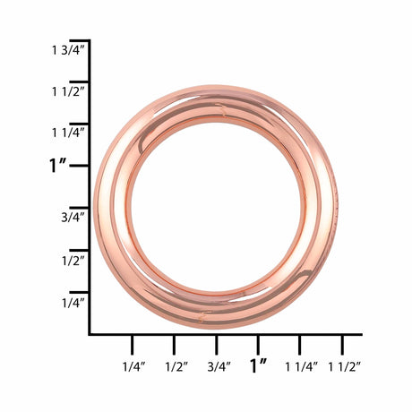Ohio Travel Bag 1" Shiny Copper, Cast Round Ring, Zinc Alloy, #P-2549-CPR P-2549-CPR
