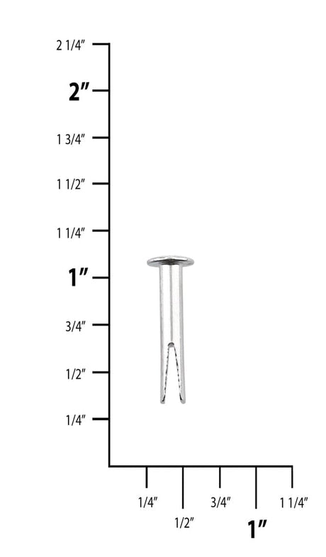 Ohio Travel Bag 10/16" Nickel, Split Rivet, Steel - 24 pk, #100-10-16-NP 100-10-16-NP
