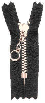 Ohio Travel Bag 14" Handbag Zipper, Black With Brass Teeth, Metal, #451-14-BLK 451-14-BLK