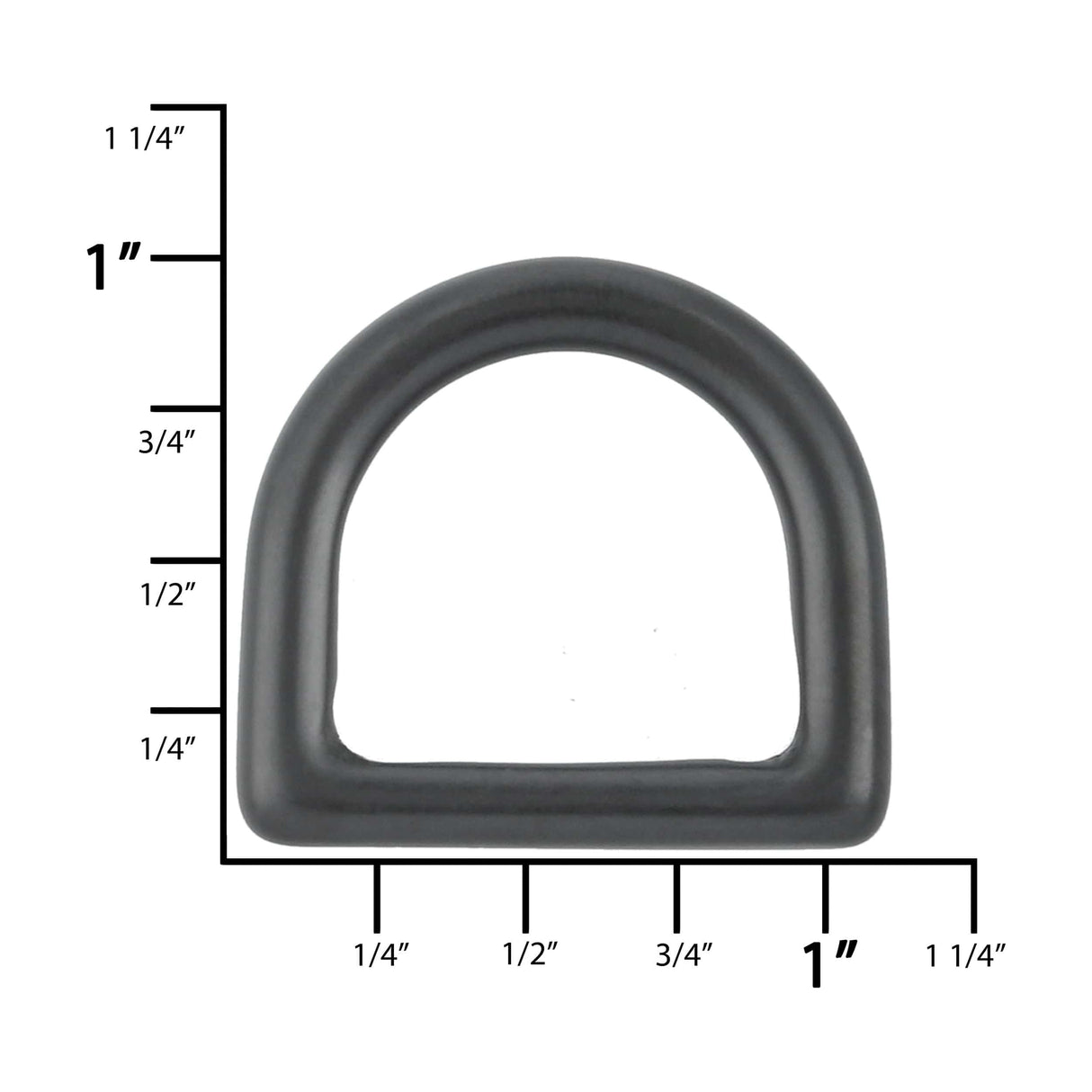 Ohio Travel Bag 3/4" Black, Cast D-Ring, Solid Brass, #P-1337-BLK P-1337-BLK
