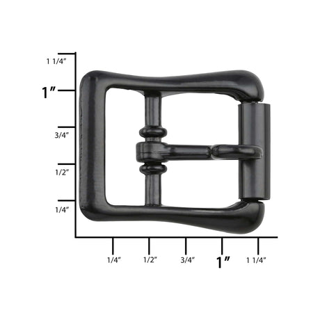 Ohio Travel Bag 3/4" Black, Locking Tongue Roller buckle, Zinc Alloy, #C-2132-BLK C-2132-BLK