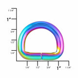 Ohio Travel Bag 3/4" Iridescent Rainbow, Split D-Ring, Zinc Alloy, #D-423-3-4-IR D-423-3-4-IR