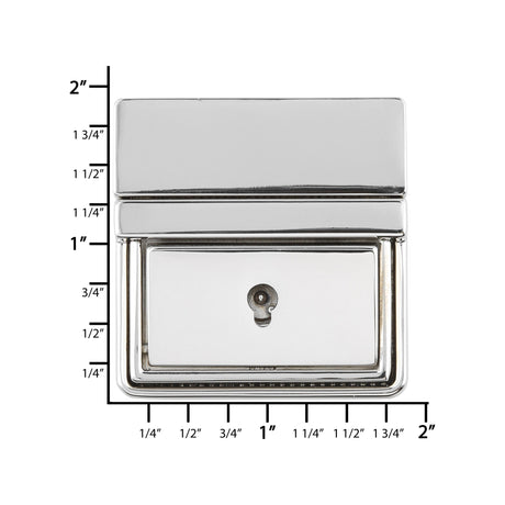 Ohio Travel Bag 45mm Shiny Nickel, Tuck Catch with Lock, Zinc Alloy, #L-362-NP L-362-NP