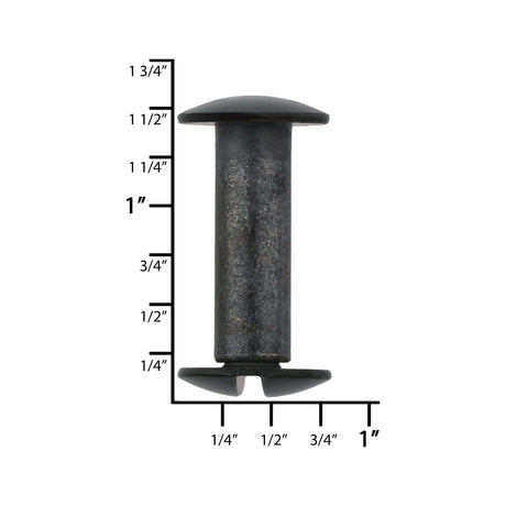 Ohio Travel Bag 5/8" Black, Chicago Screw, Solid Brass, #L-156-5-8-BLK L-156-5-8-BLK
