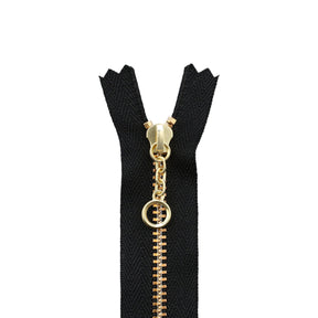 Ohio Travel Bag 5" Handbag Zipper, Black w/ Brass Teeth, #451-5-BLK-BRS 451-5-BLK-BRS