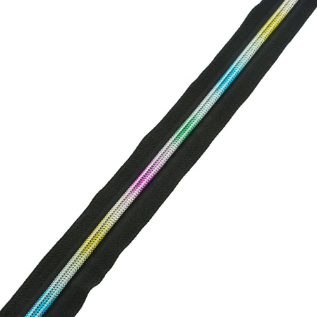 Ohio Travel Bag #5 Nylon Coil,  Black Zipper Tape with Rainbow Teeth, #5C-BLK-IR 5C-BLK-IR