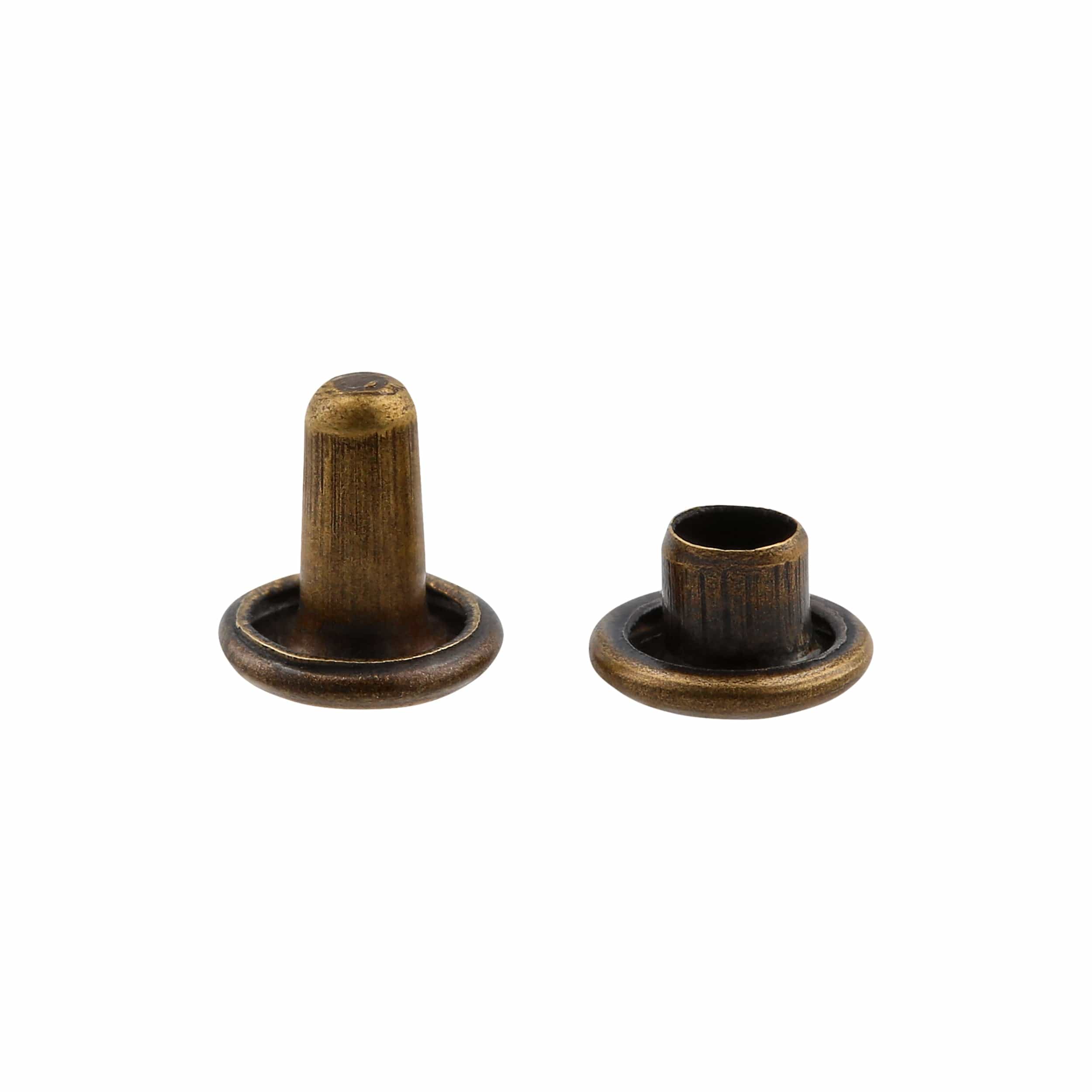 その他 two face solid brass 6.5mm Antique Brass, Double Cap Jiffy Rivets, Solid Brass-100ct