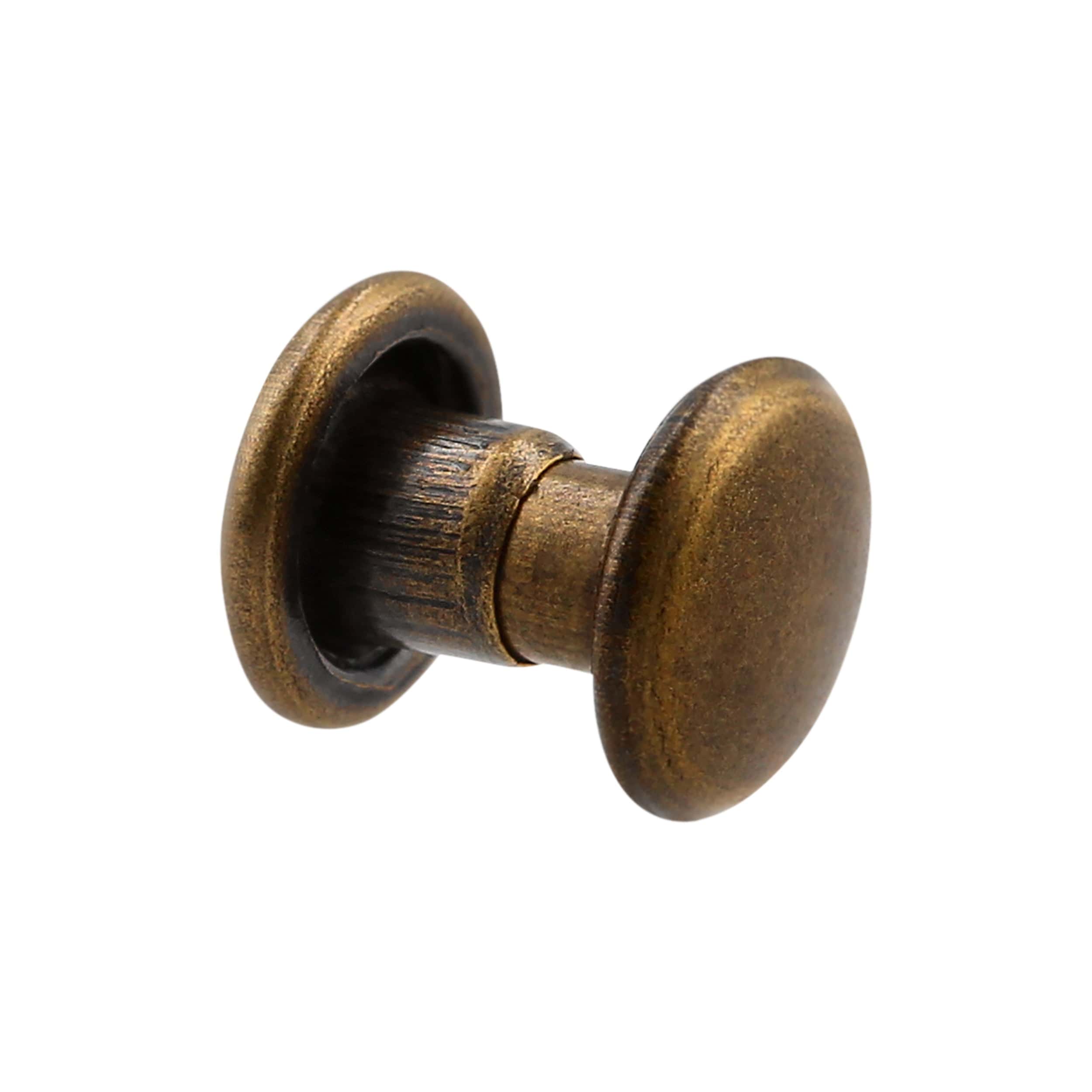 その他 two face solid brass 6.5mm Antique Brass, Double Cap Jiffy Rivets, Solid Brass-100ct