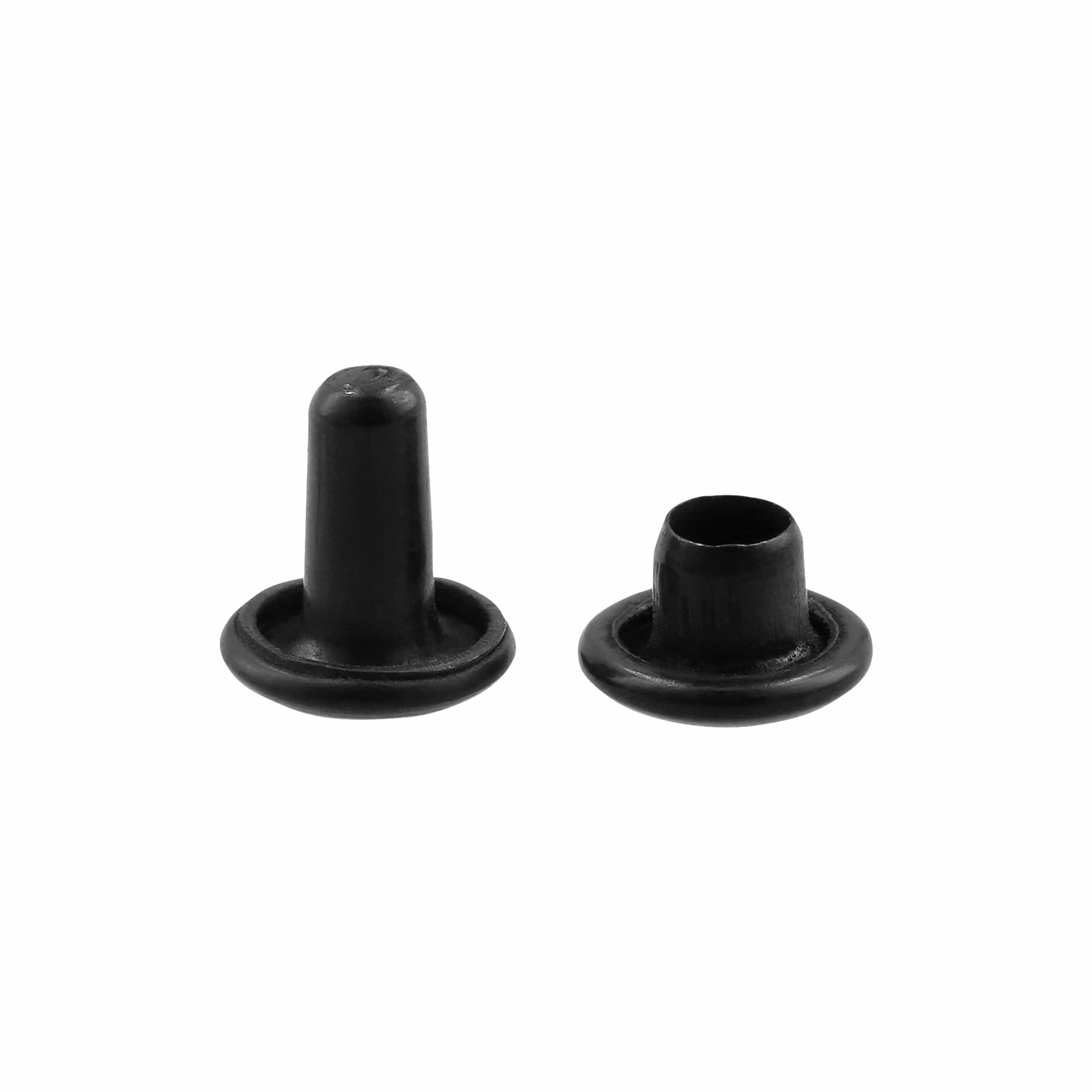 6.5mm Black, Double Cap Jiffy Rivets, Solid Brass-100ct – Weaver