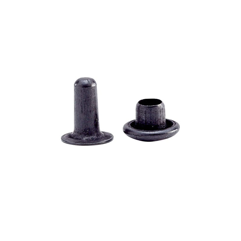 6.5mm Black, Single Cap Jiffy Rivets, Solid Brass-100ct, #NB206S-BLK