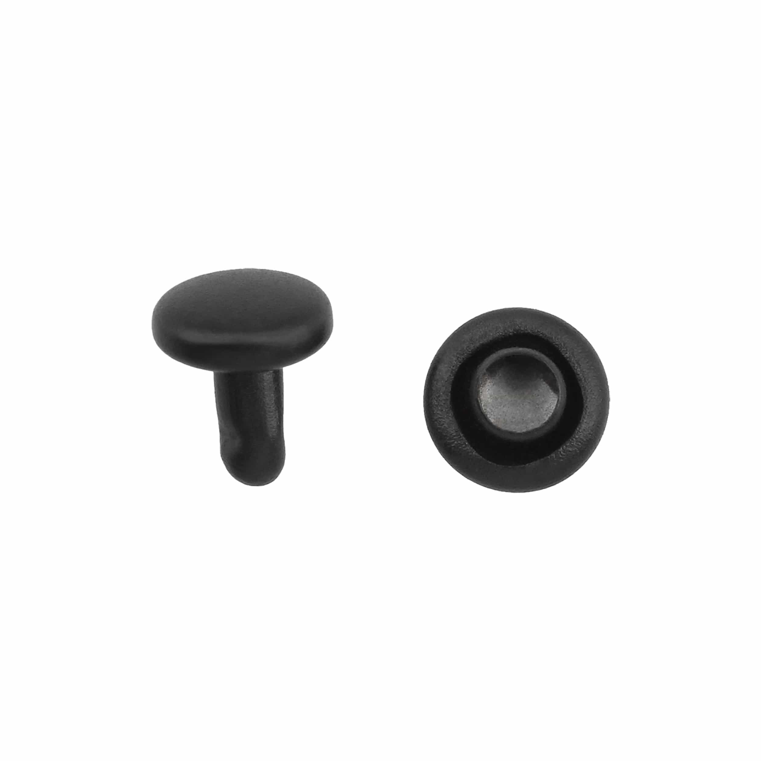 4mm Black Plate, Double Cap Jiffy Rivet, Iron - PK100 – Weaver