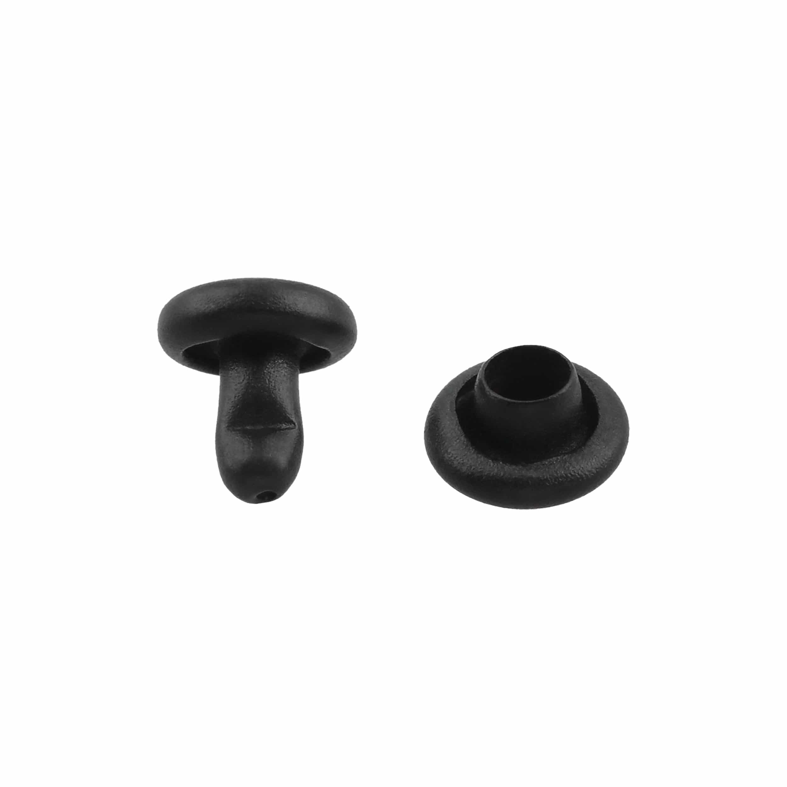 4mm Black Plate, Double Cap Jiffy Rivet, Iron - PK100 – Weaver