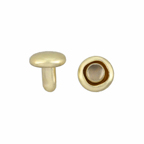 Ohio Travel Bag 6mm Brass Plate, Double Cap Jiffy Rivet, Steel, #A-337-BP A-337-BP