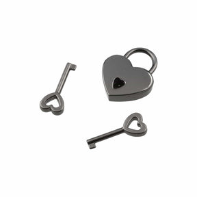 Ohio Travel Bag 7/8" Gunmetal, Small Heart Padlock, Zinc Alloy, #L-3577-GUNM L-3577-GUNM