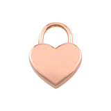 Ohio Travel Bag 7/8" Shiny Copper, Small Heart Padlock, Zinc Alloy, #L-3577-CPR L-3577-CPR