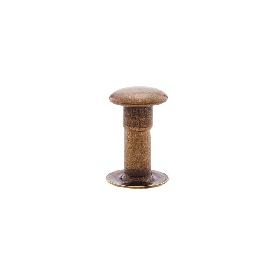 9mm Antique Brass, Single Cap Jiffy Rivets, Solid Brass-100ct, #NB309S-ANTB