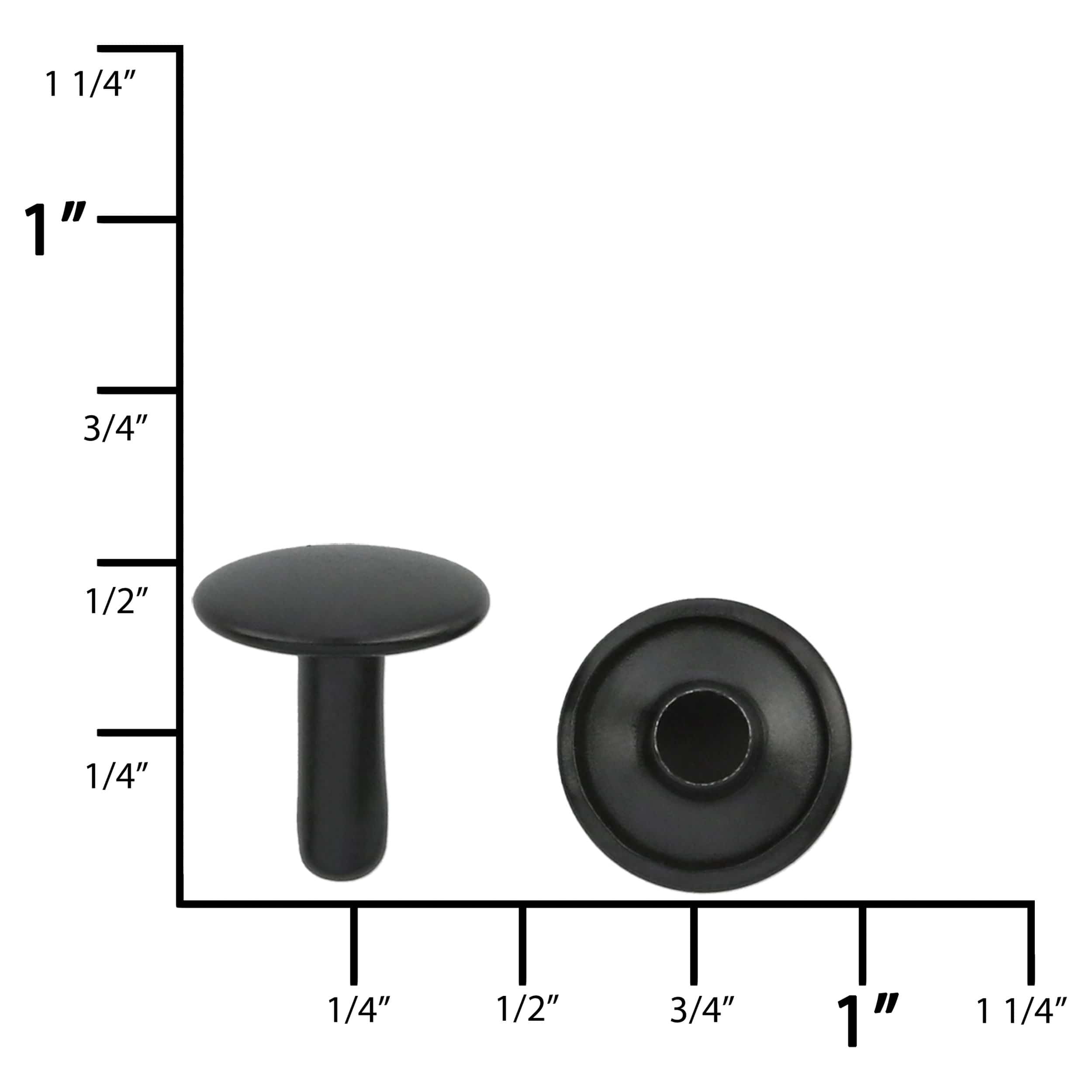 10mm Black, Double Cap Jiffy Rivets, Iron - PK100 – Weaver Leather