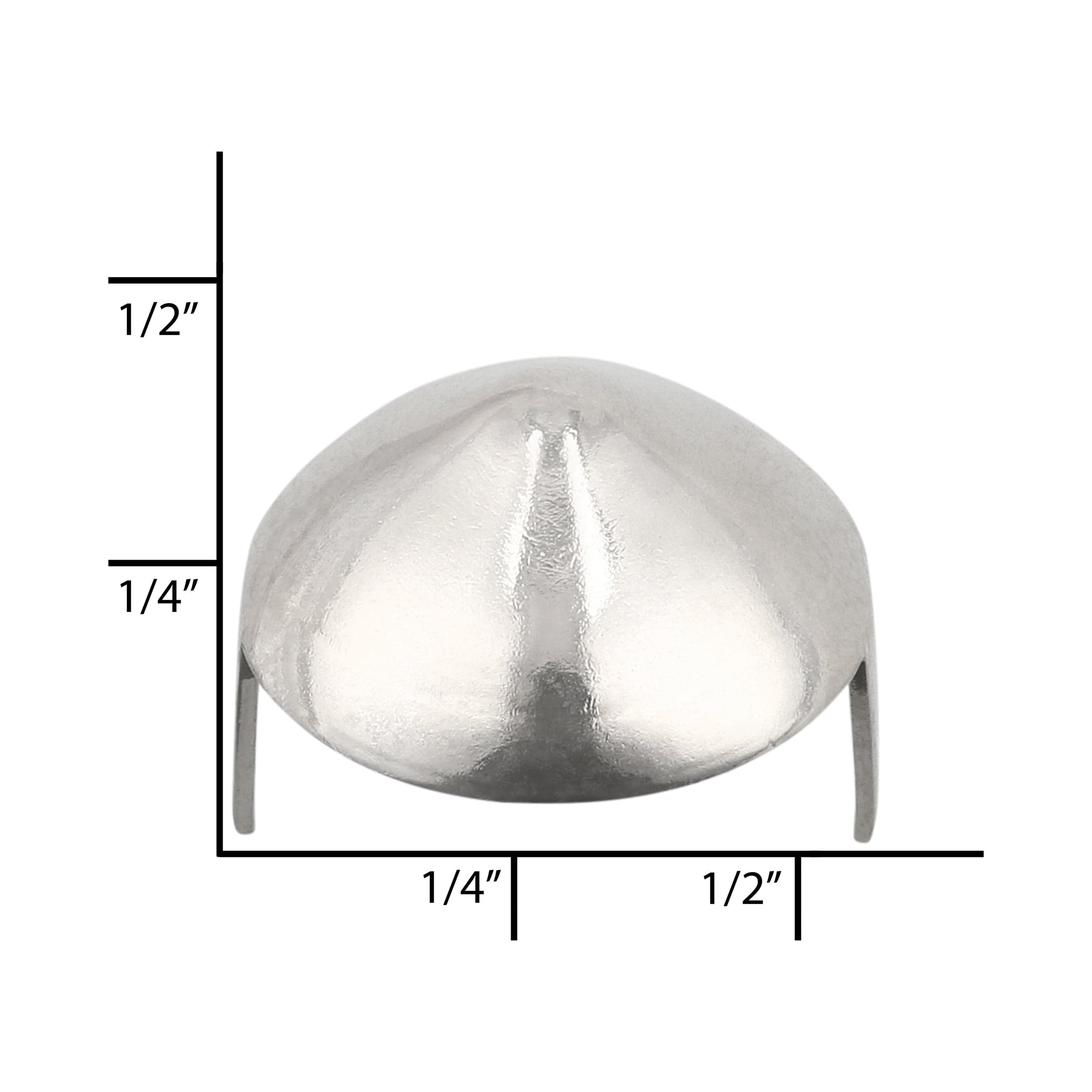 Ohio Travel Bag Adornments 1/2" Nickel, Conical Spot, Solid Brass, #P-2489 P-2489