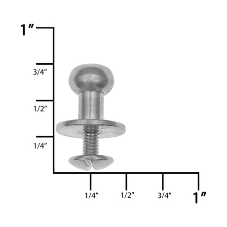 Ohio Travel Bag Adornments 12mm nickel, stud, solid brass, #P-2391-SBN P-2391-SBN