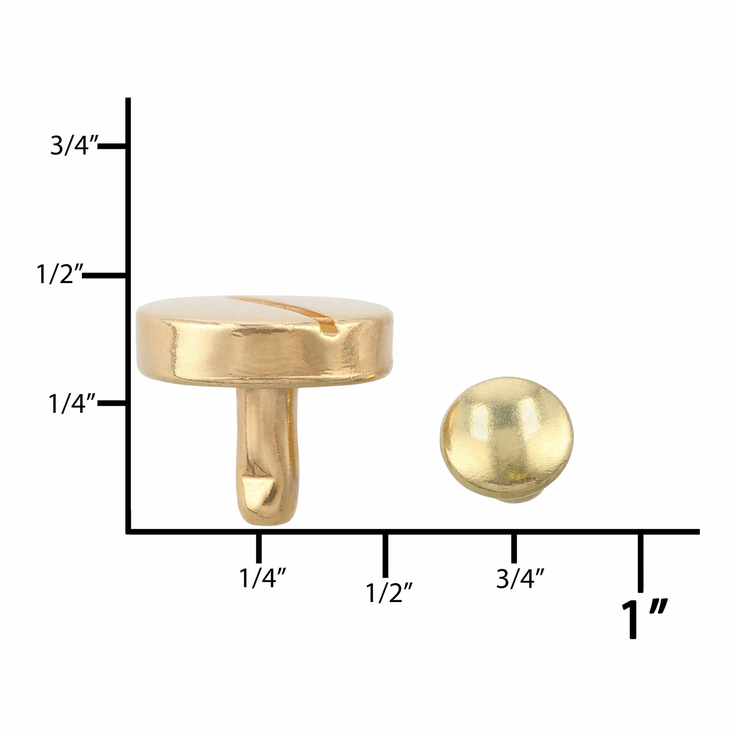 11mm Shiny Gold, Flat Screw Top Rivet Stud, Steel – Weaver Leather