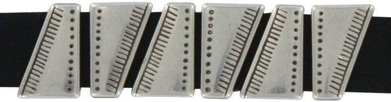 Ohio Travel Bag Adornments 7/16" Antique Silver, Asymmetrical Slide-On Ornament, Zinc Alloy, #B-129 B-129