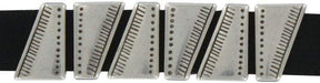 Ohio Travel Bag Adornments 7/16" Antique Silver, Asymmetrical Slide-On Ornament, Zinc Alloy, #B-129 B-129