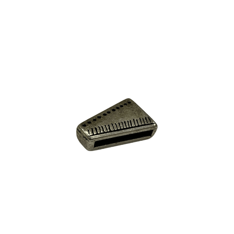 Ohio Travel Bag Adornments 7/16" Antique Silver, Asymmetrical Slide-On Ornament, Zinc Alloy, #B-129 B-129