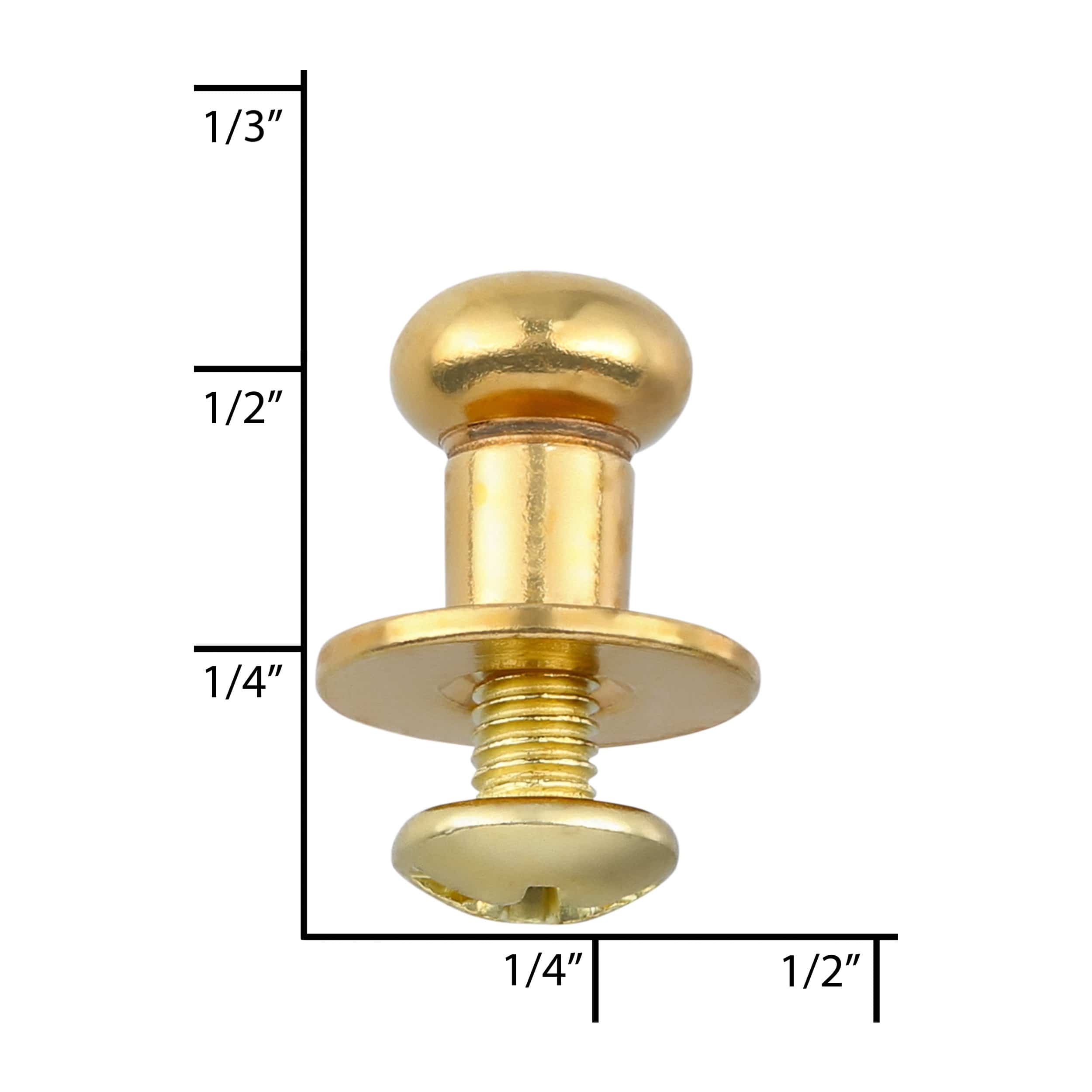 10mm, Shiny Brass, Flat Collar Button Stud - PK10 – Weaver Leather