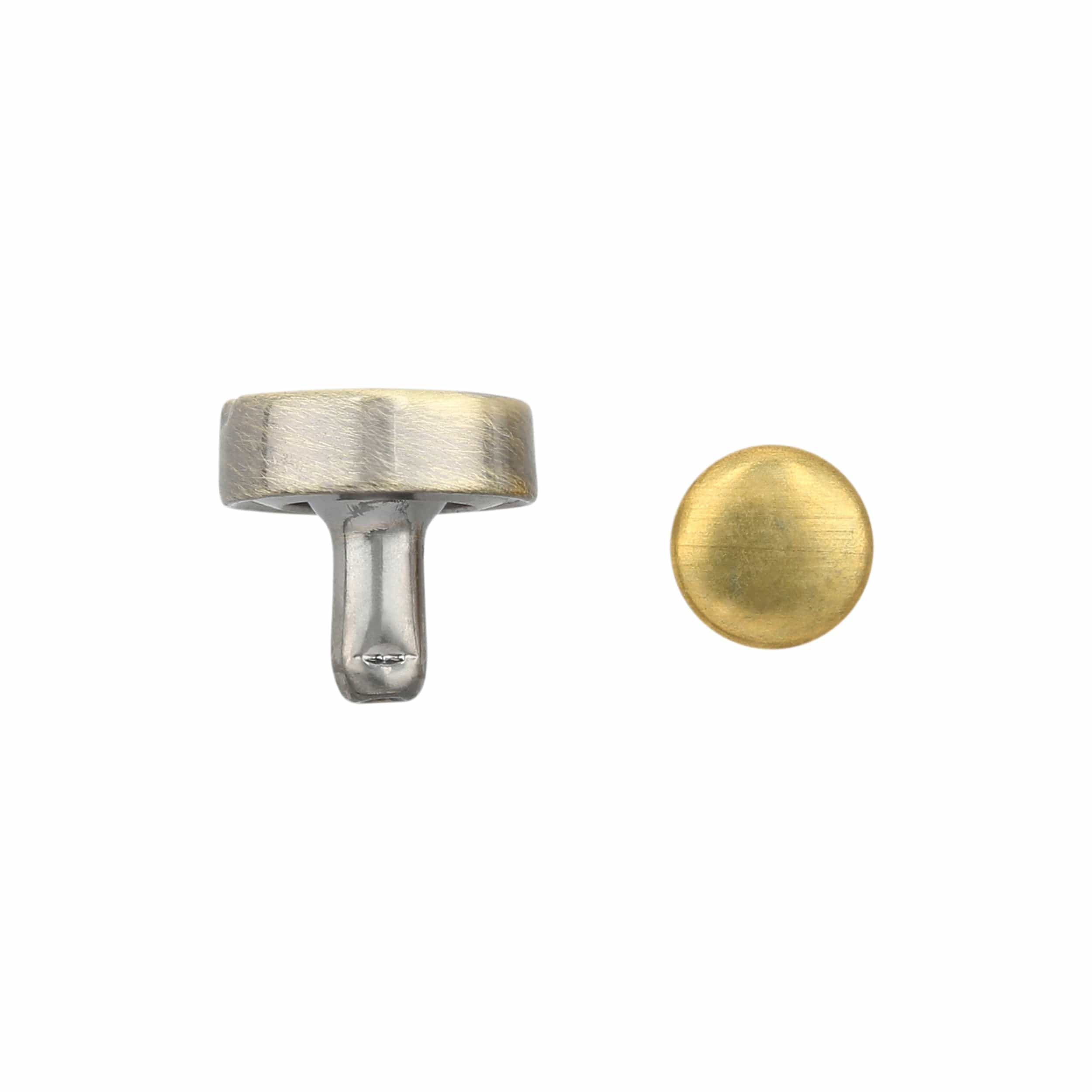 9mm Antique Brass, Flat Screw Top Rivet Stud, Steel - PK5 – Weaver