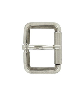 Ohio Travel Bag Buckles 1 1/8" Nickel, Beveled Heel Bar Roller Buckle, Zinc Alloy, #C-1984-NIC C-1984-NIC