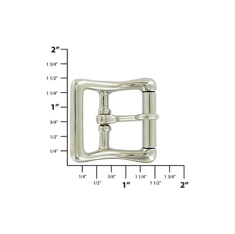 Ohio Travel Bag Buckles 1" Nickel, Locking Tongue Center Bar Roller Buckle, Zinc Alloy, #C-1507-NIC C-1507-NIC