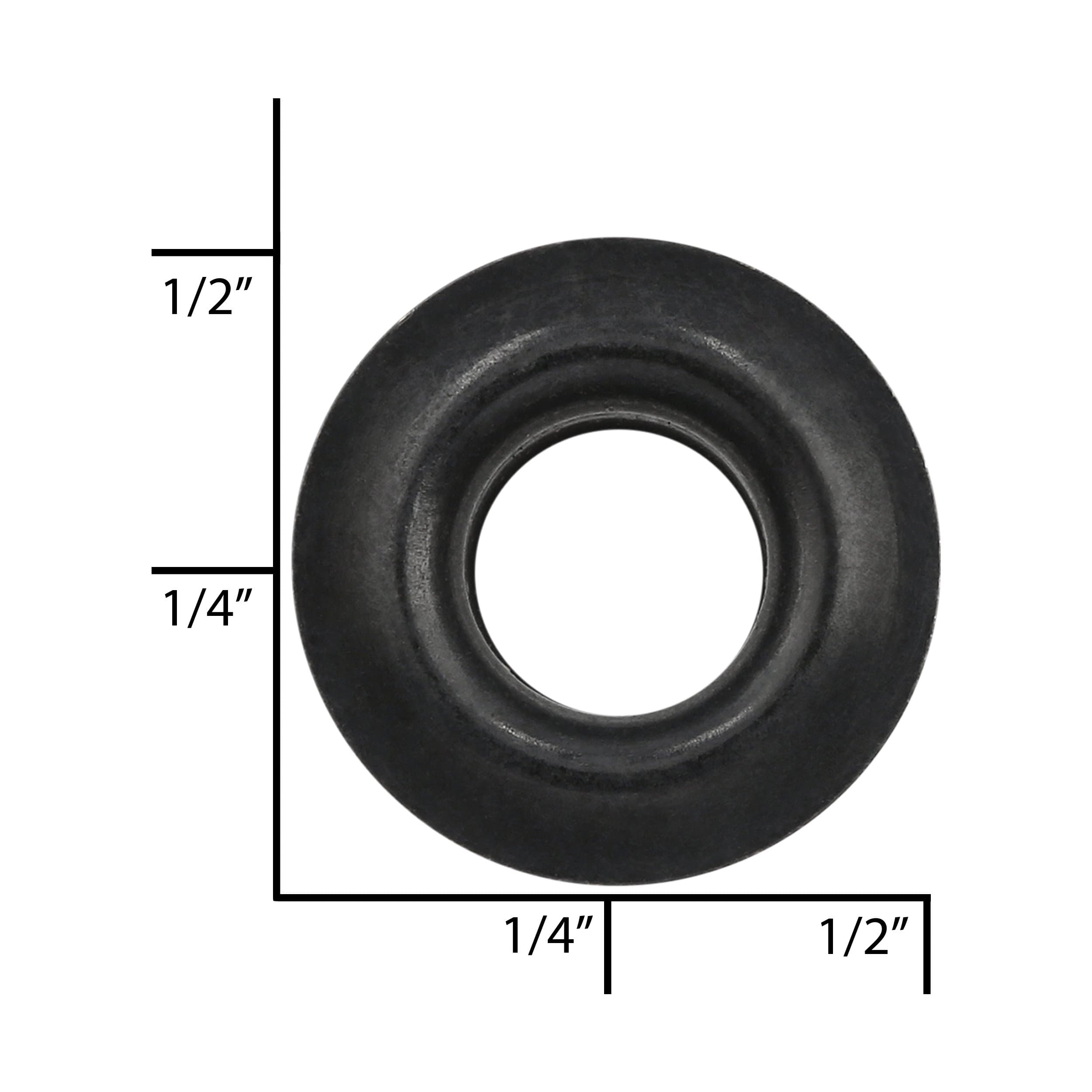 Ohio Travel Bag Fasteners #0 Black, Gromet with Washer, Solid Brass - 12 pk, #GROM-0-BLK GROM-0-BLK